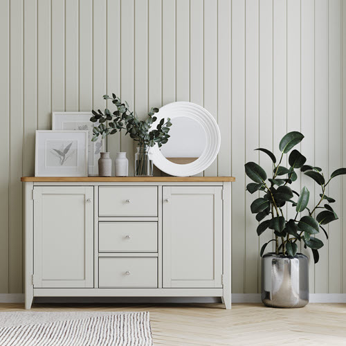 Soft Grey Panels With Groove Detailing
